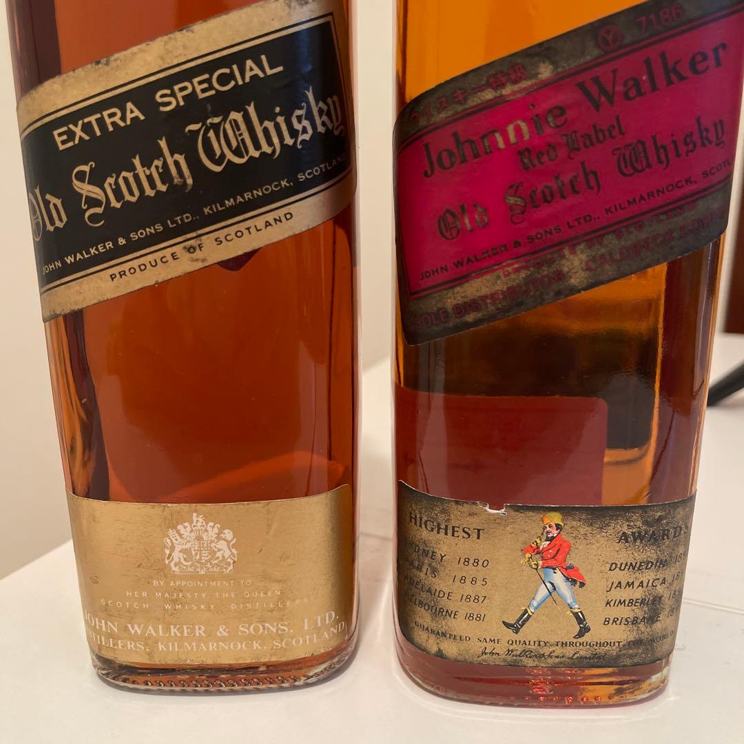 ジョニーウォーカー 特級　ブラック　レッド　70年代 白紋章　セット