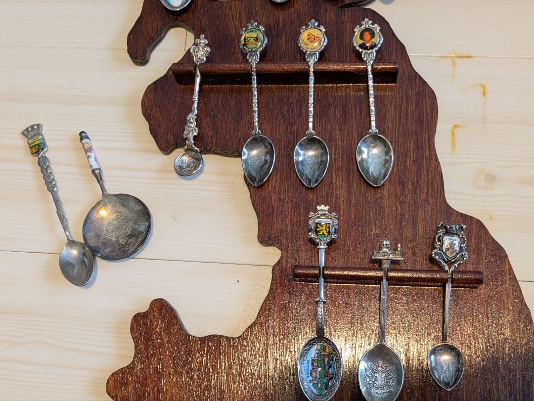 (木製スプーンラック付き）スーベニアスプーンラック　セット