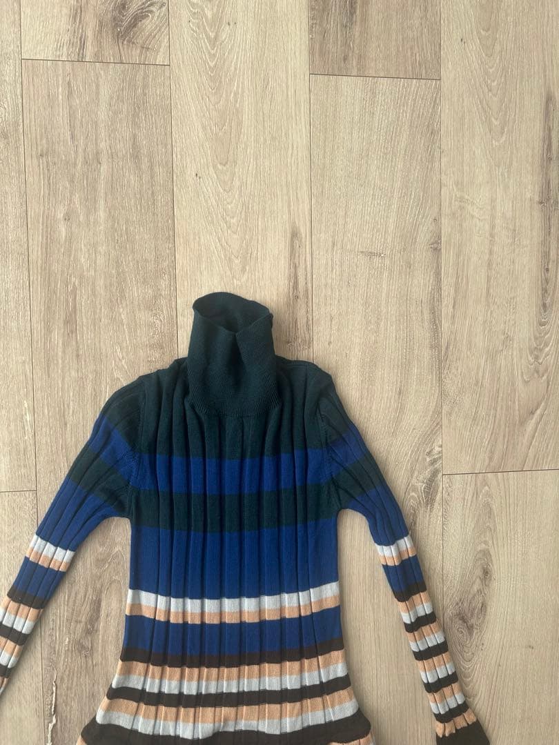 マルニ　MARNI リブボーダーニットワンピース　ロング