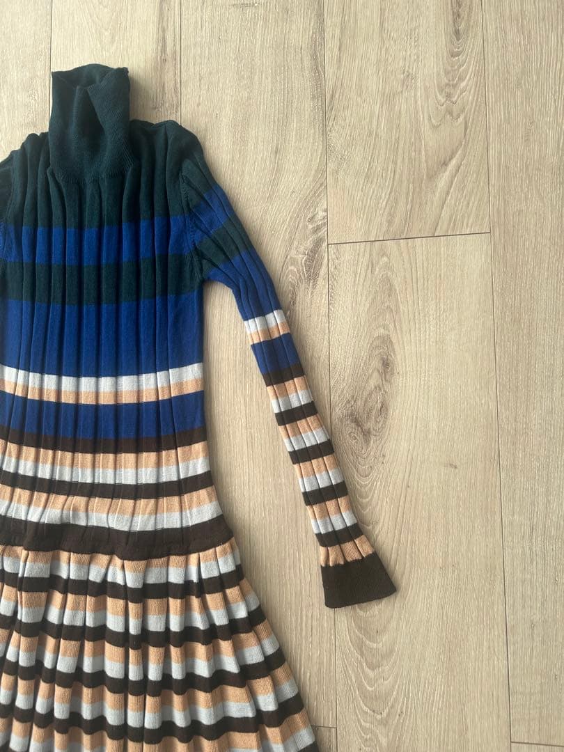 マルニ　MARNI リブボーダーニットワンピース　ロング