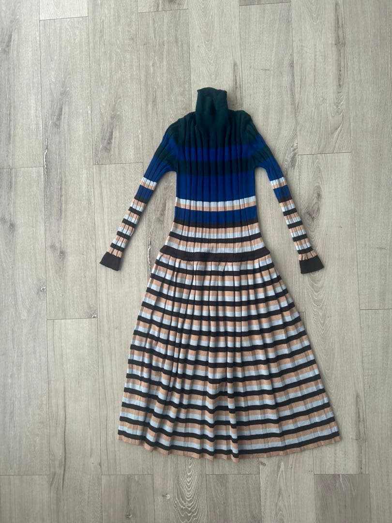 マルニ　MARNI リブボーダーニットワンピース　ロング