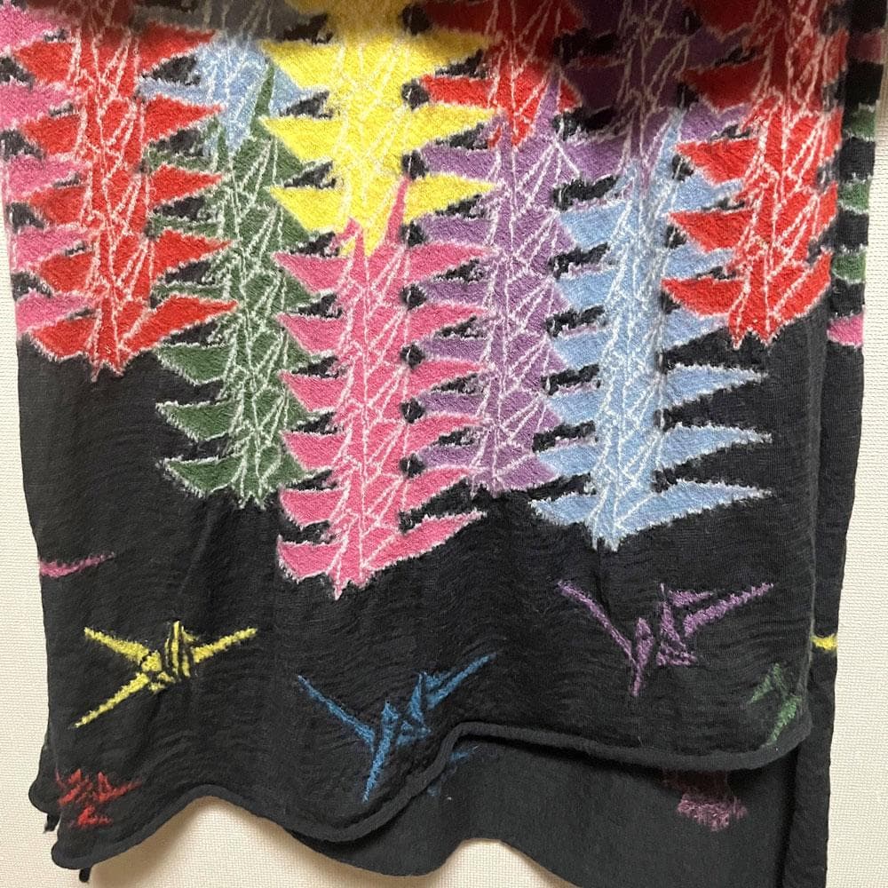 キャピタル 縮絨 ウール ピースフル 折り鶴 マフラー ストール マルチカラー