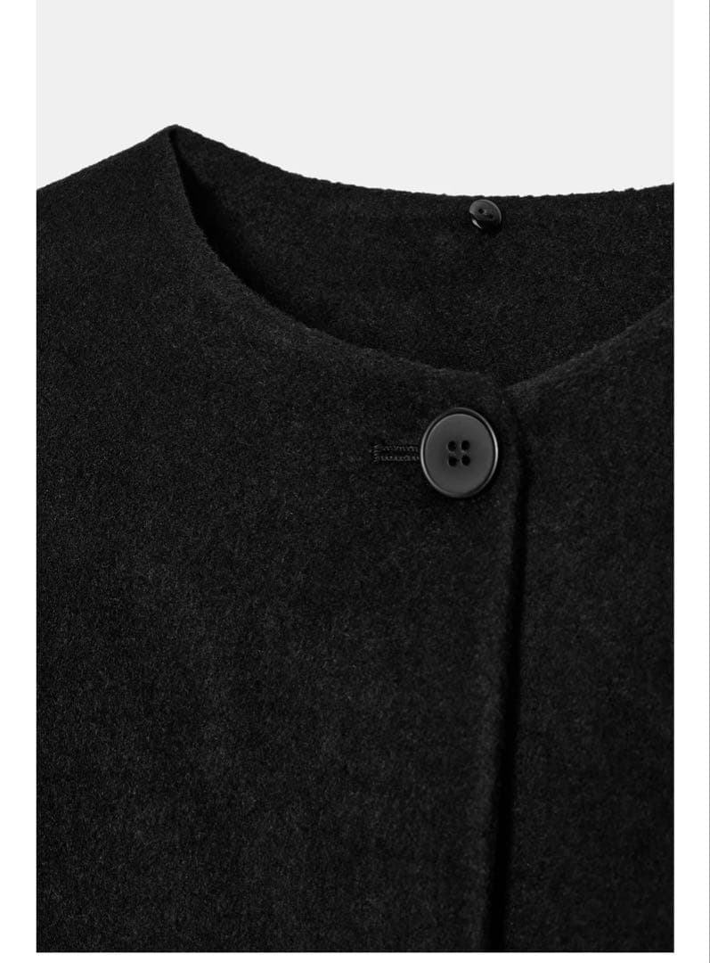 完売品⭐︎ZARA ウール ショートスカーフコート L ブラック 今期新作