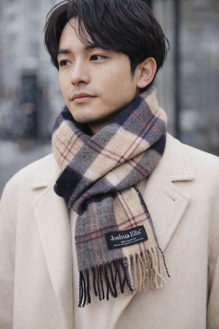 『最終お値下げ』Joshua Ellis チェック柄カシミヤマフラー