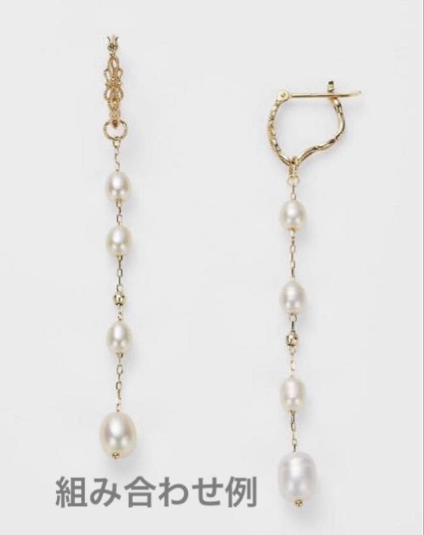 新品未使用☆agete SV真珠 ネックレスと K10ピアスチャームセット　箱付