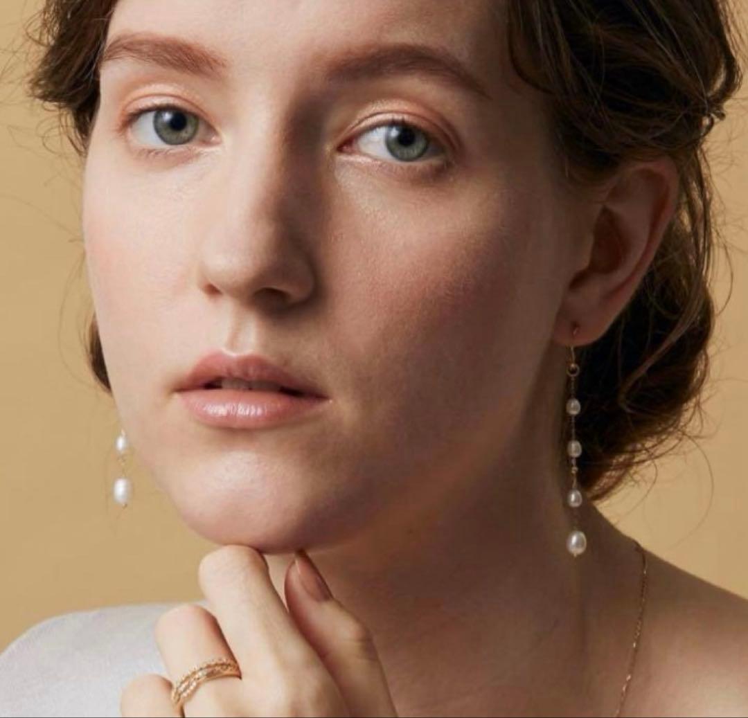 新品未使用☆agete SV真珠 ネックレスと K10ピアスチャームセット　箱付