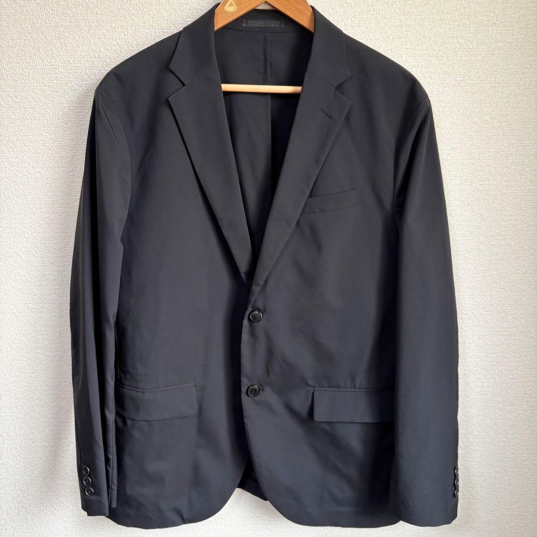 【超美品】ユニクロ 感動ジャケット コットンライク ブラックセットアップXL