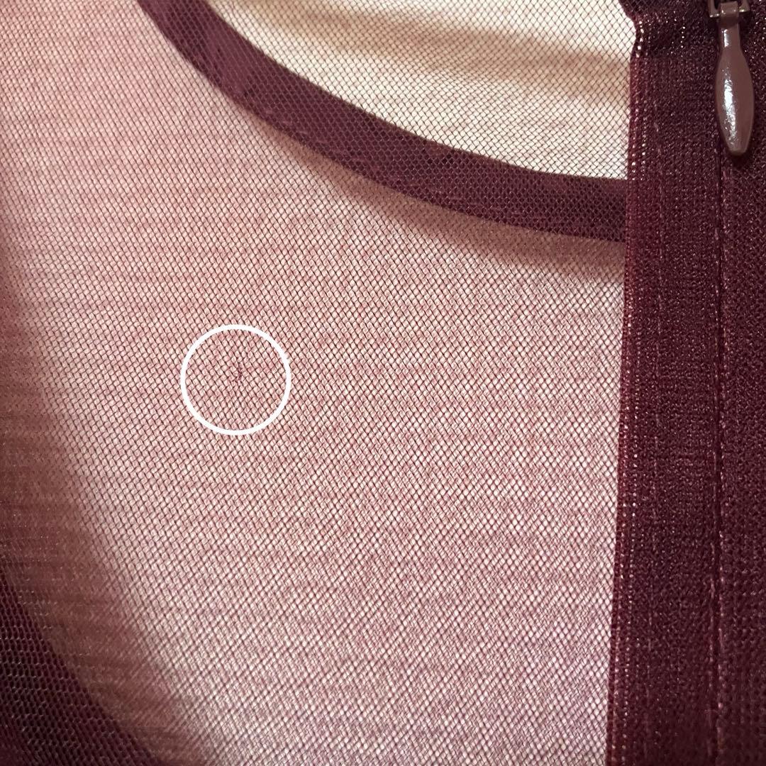 完売品　人気　エトル　ミアンダリングウエストタックフレアドレス　ボルドー　M