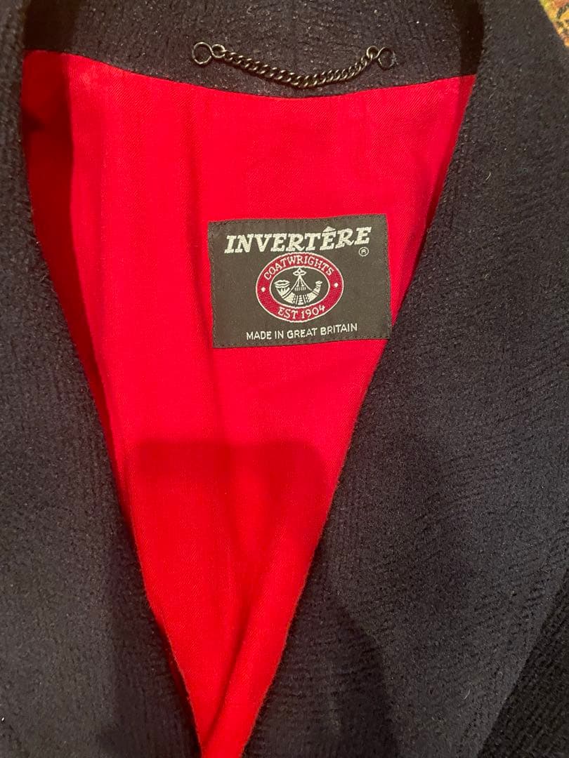 INVERTERE ネイビー ダブルブレスト ピーコート　ヘリンボーン　イギリス