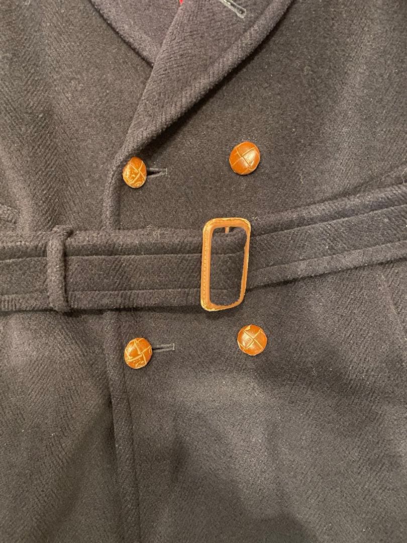 INVERTERE ネイビー ダブルブレスト ピーコート　ヘリンボーン　イギリス