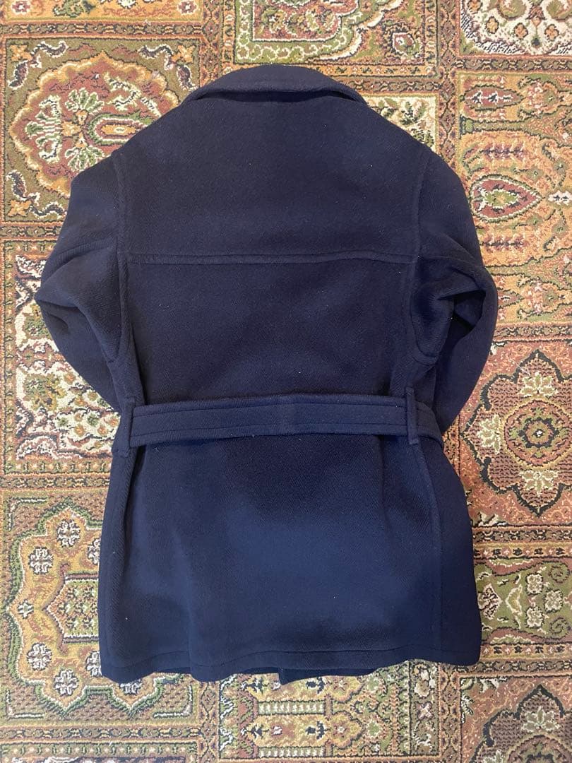 INVERTERE ネイビー ダブルブレスト ピーコート　ヘリンボーン　イギリス