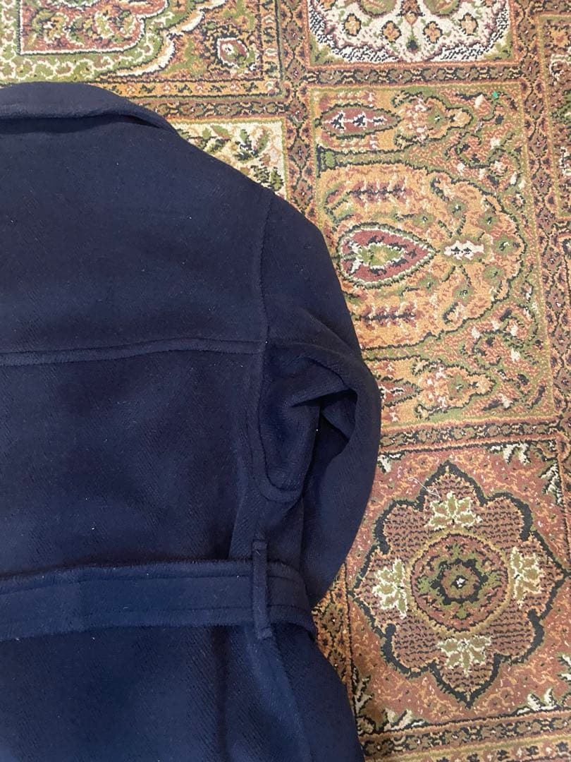 INVERTERE ネイビー ダブルブレスト ピーコート　ヘリンボーン　イギリス