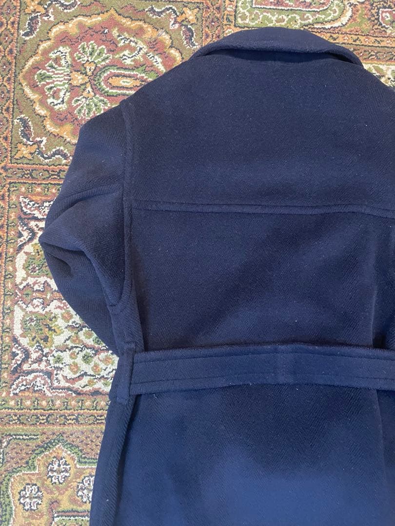 INVERTERE ネイビー ダブルブレスト ピーコート　ヘリンボーン　イギリス