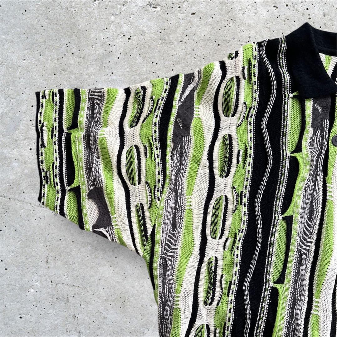 90s 3Dサマーニット 襟付き クージー