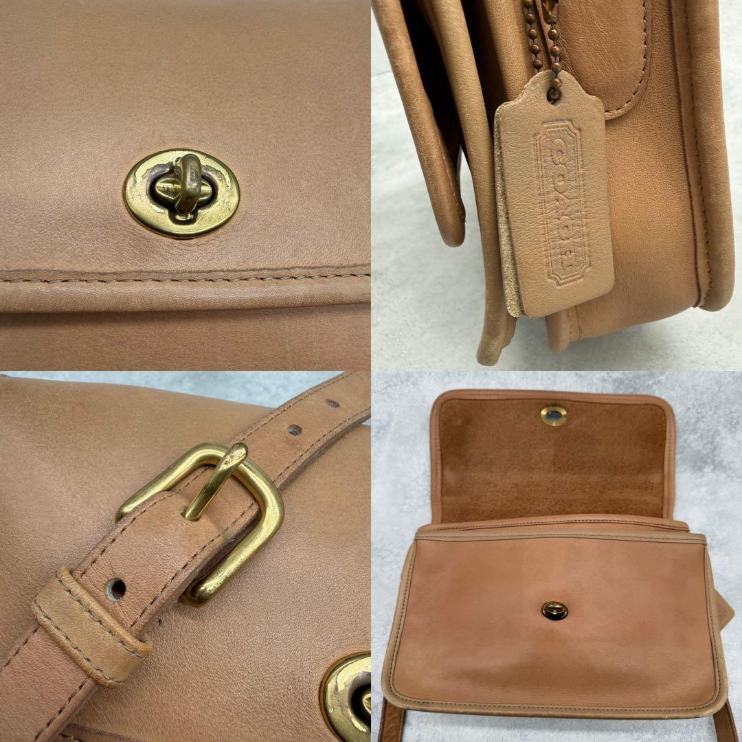 COACH オールドコーチ ショルダーバッグ レザー クロスボディ ターンロック