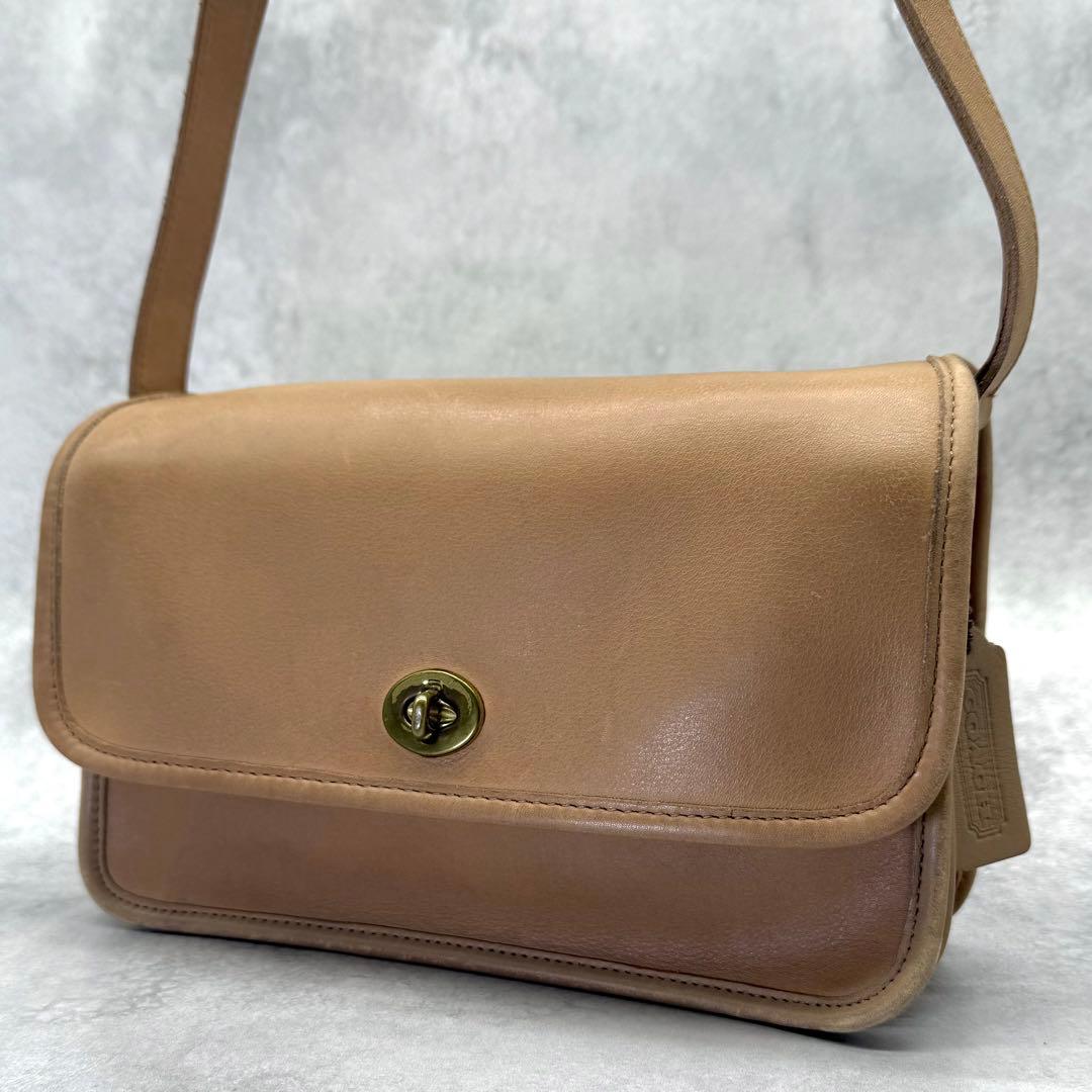 COACH オールドコーチ ショルダーバッグ レザー クロスボディ ターンロック