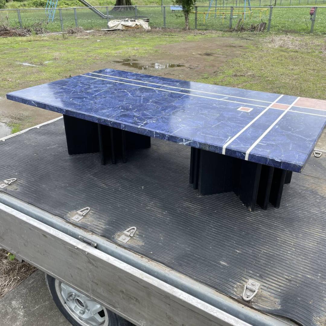 希少　ラピスラズリ　テーブル　座卓　鉱石　大型　 　 XZ 3790