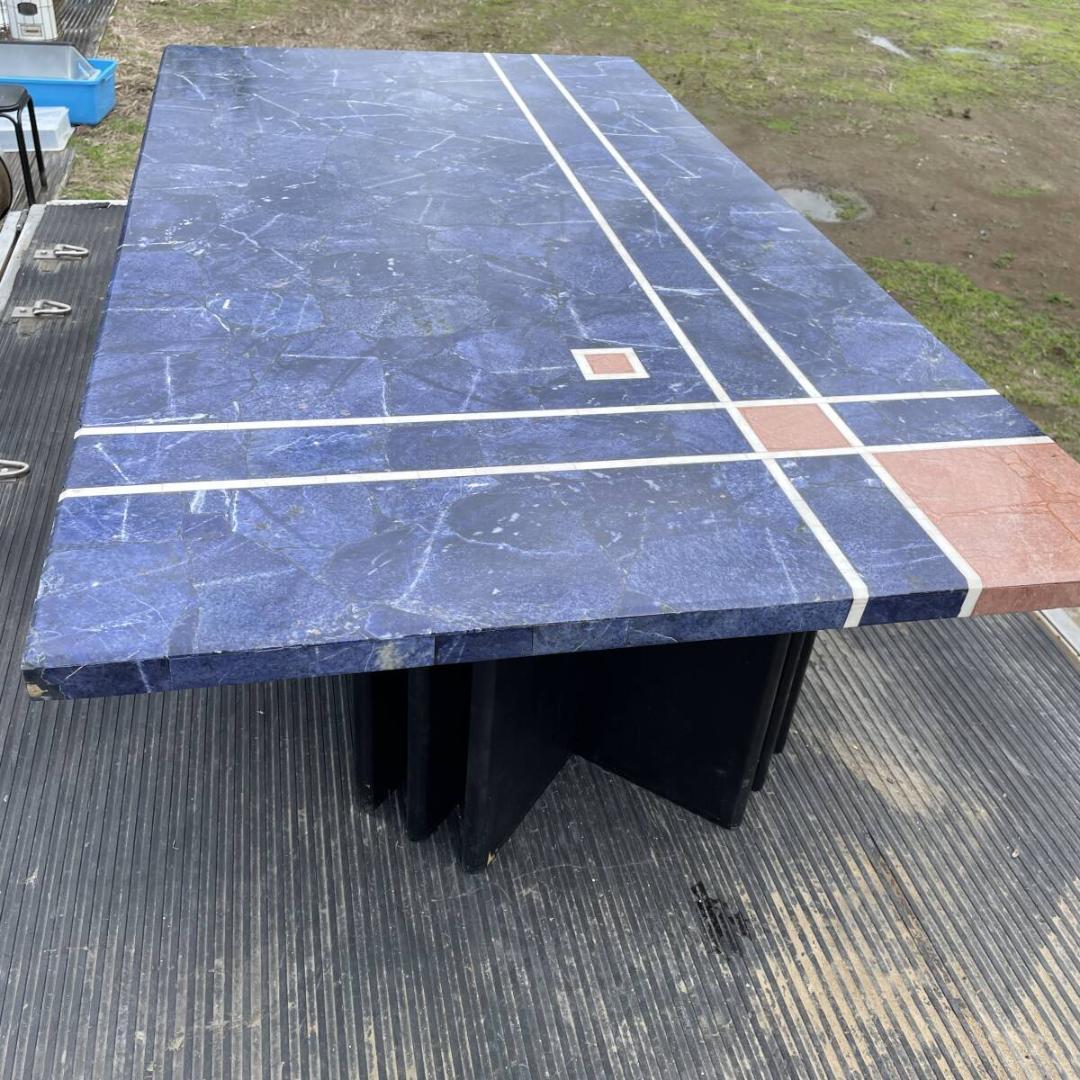 希少　ラピスラズリ　テーブル　座卓　鉱石　大型　 　 XZ 3790