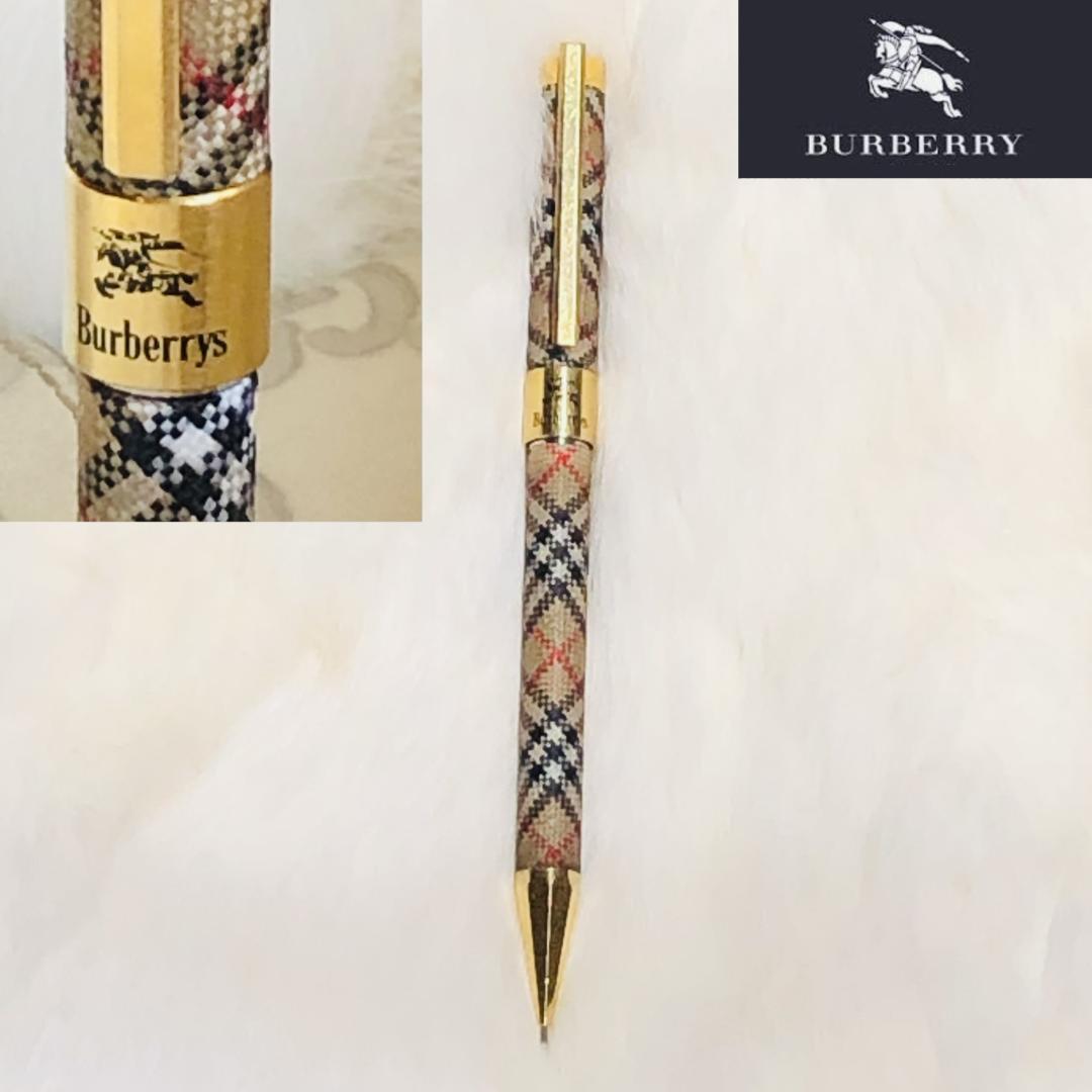バーバリー ノバチェック シャープペンシル シャーペン ゴールド 激レア！