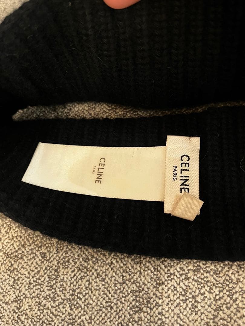 CELINE セリーヌ　ブラック ヘアバンド　ロゴ入り