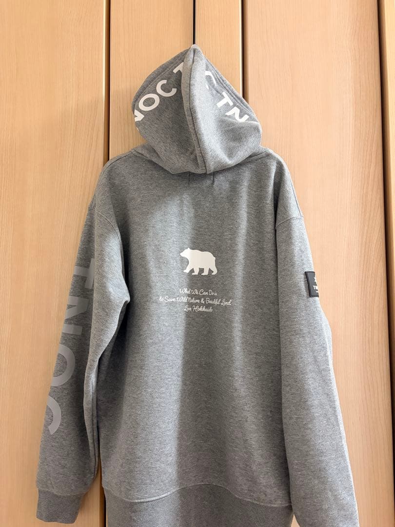 【美品】TNOC hokkaido グレージップ裏起毛パーカー Mサイズ