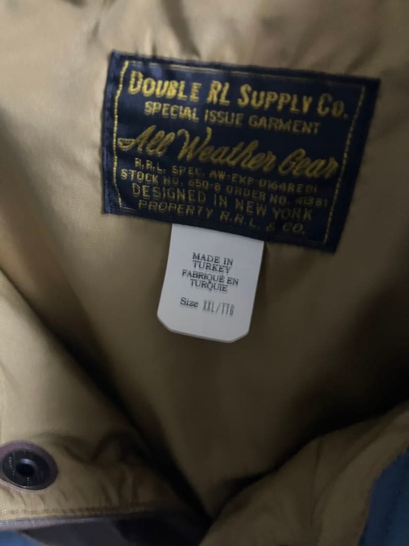 RRI ダウンベスト・キルティングベスト 青 レザー