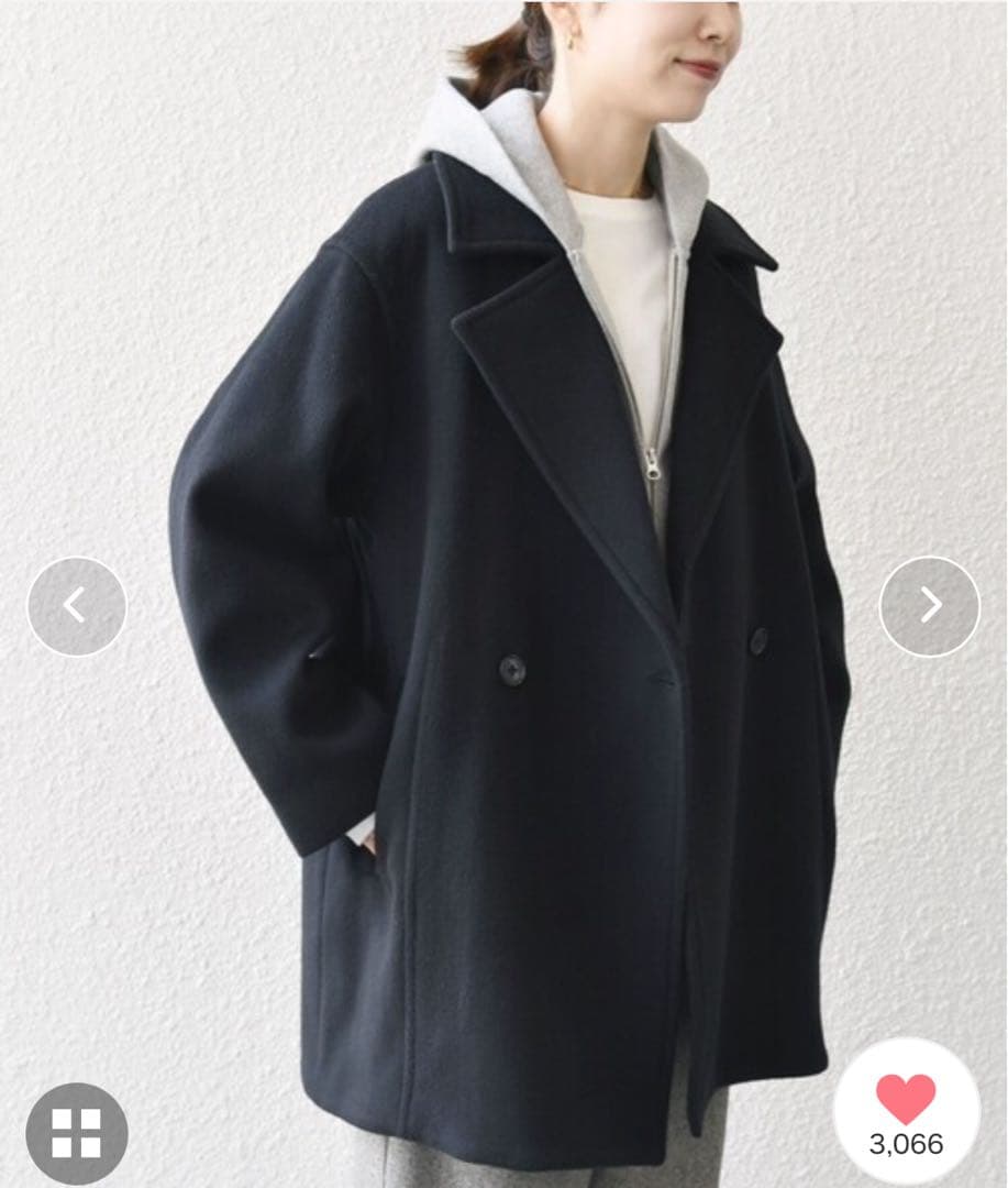 SHIPS any シップスエニイノンミュールジングウール　テーラードコート美品