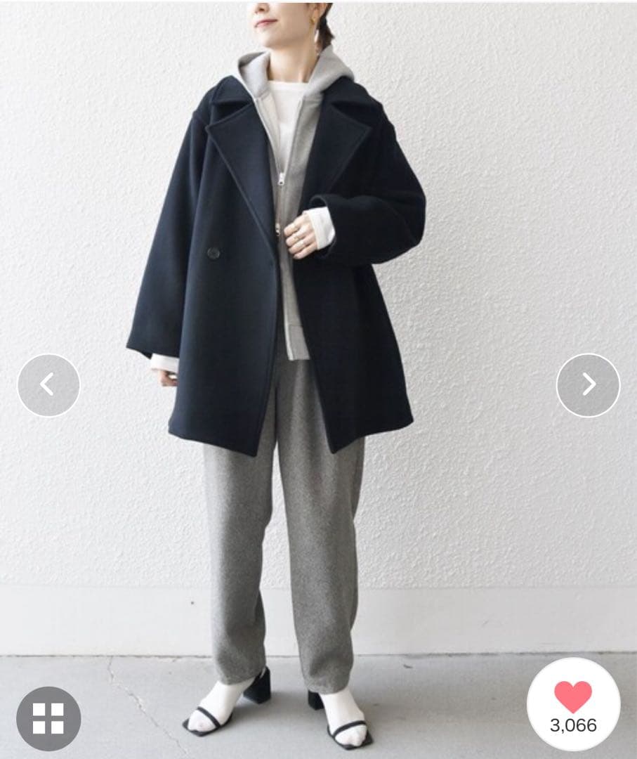 SHIPS any シップスエニイノンミュールジングウール　テーラードコート美品