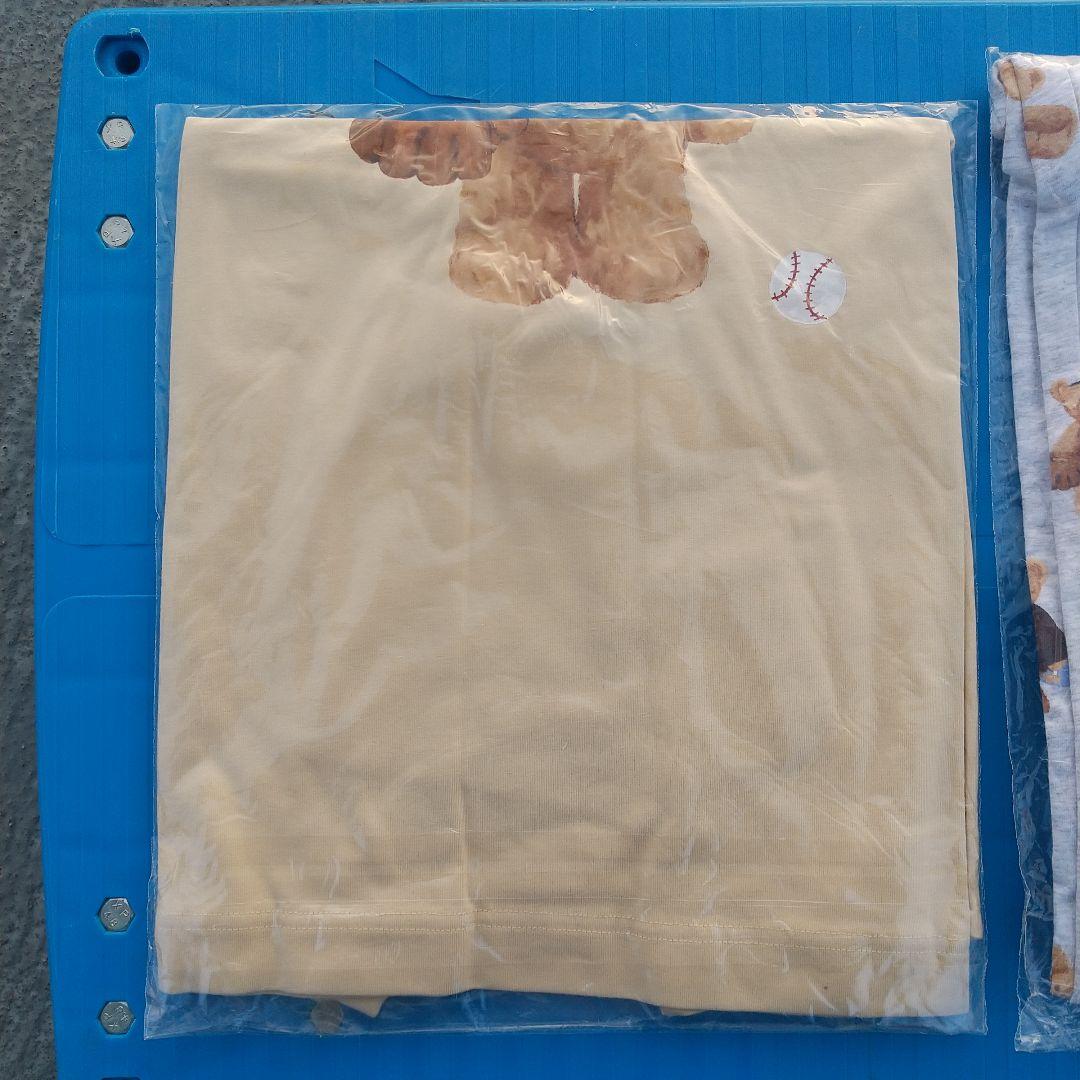 ジェラートピケ スポーティーベアワンポイントTシャツ&総柄ロングパンツセット