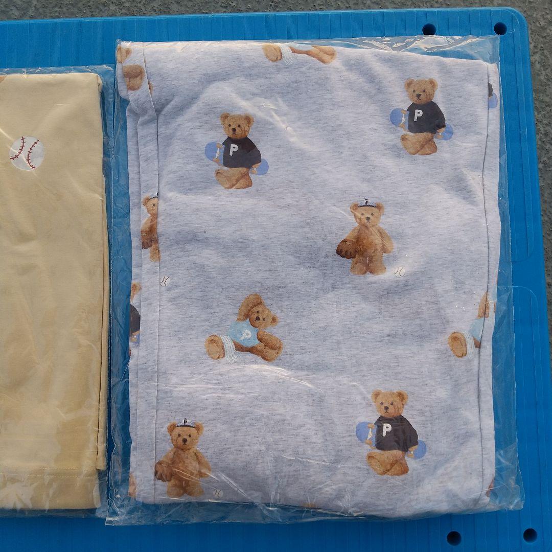 ジェラートピケ スポーティーベアワンポイントTシャツ&総柄ロングパンツセット