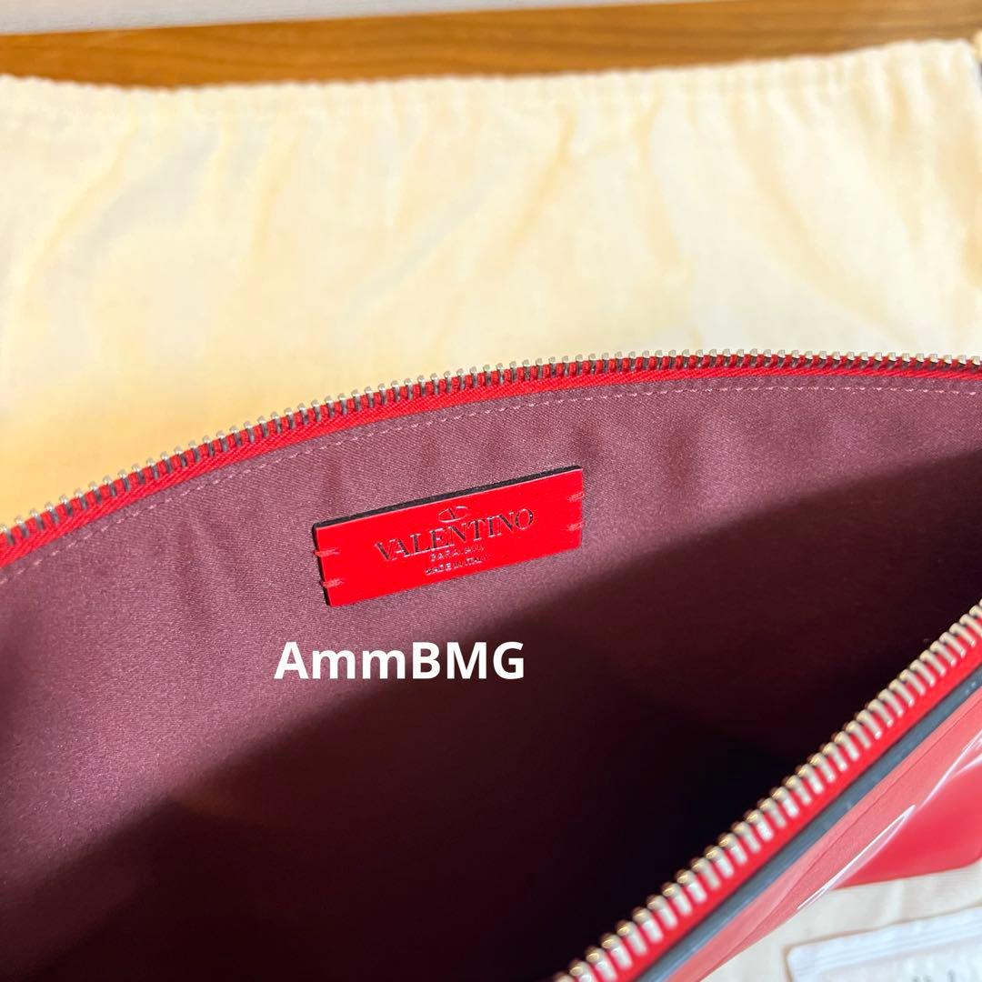 T*E様 Valentino LOVE レザー クラッチバッグ レッド 限定品