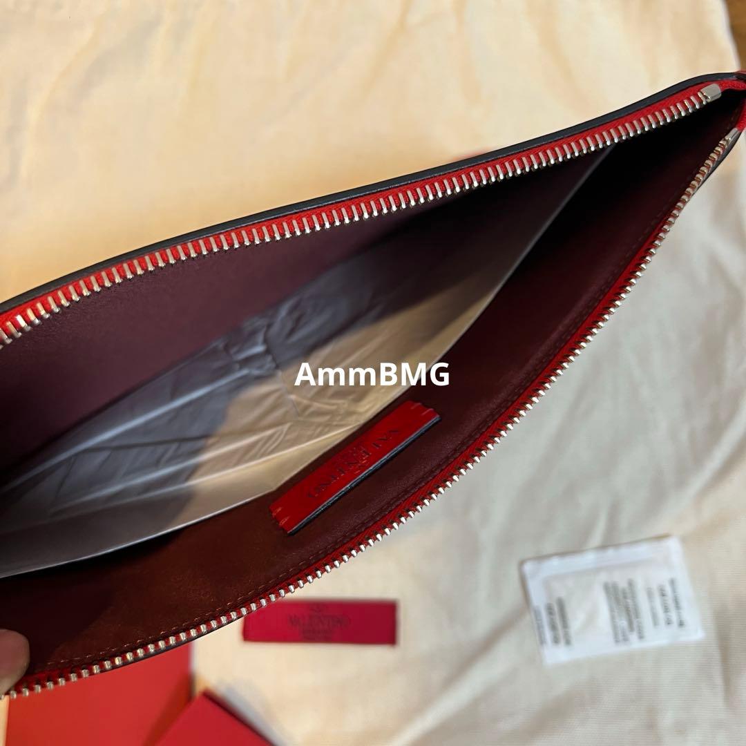 T*E様 Valentino LOVE レザー クラッチバッグ レッド 限定品