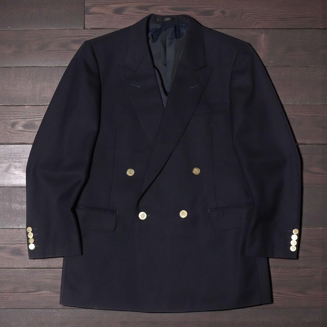美品★BURBERRY★紺ブレ 金ボタン★ダブルブレザージャケット★ネイビー★M