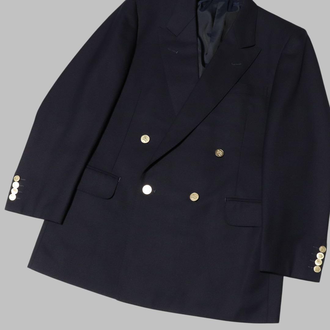 美品★BURBERRY★紺ブレ 金ボタン★ダブルブレザージャケット★ネイビー★M