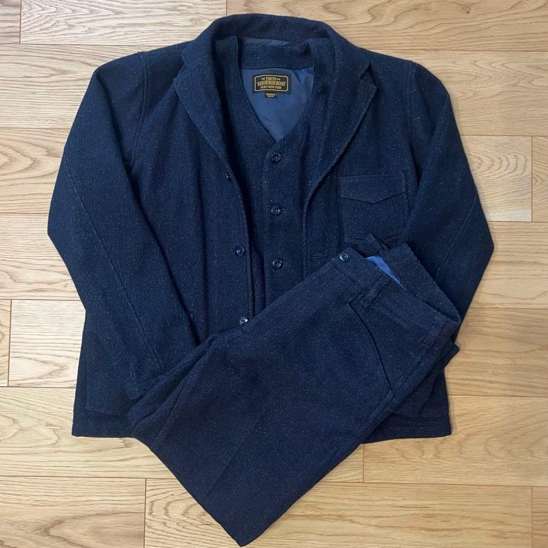 NEIGHBORHOOD インディゴジャケット・パンツ・ベスト　セットアップ　M