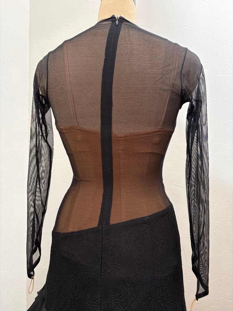 社交ダンス用ドレス 黒と茶色