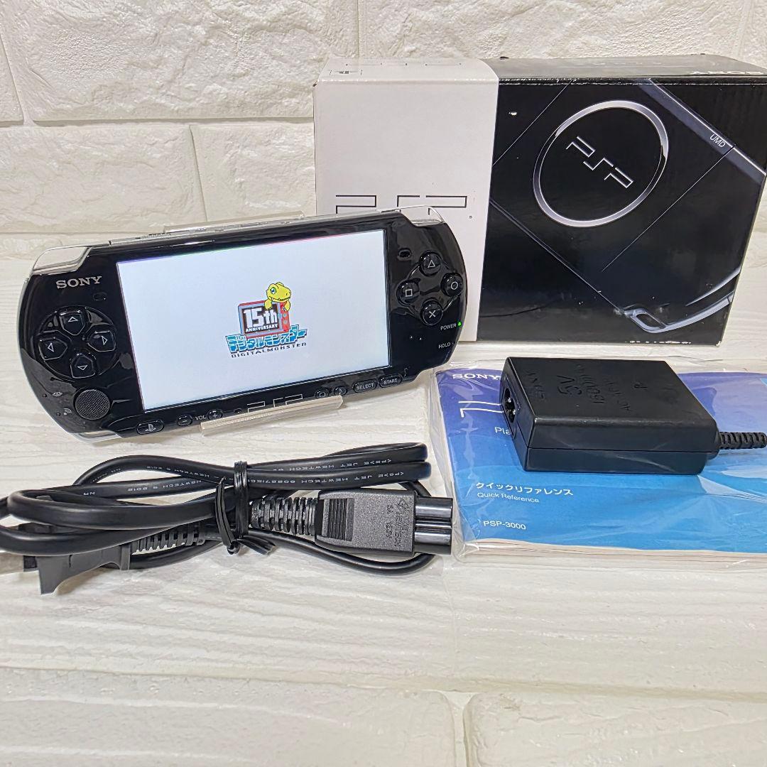 【美品】【完品】PSP 3000 PB ピアノブラック　箱付き　新品バッテリー付