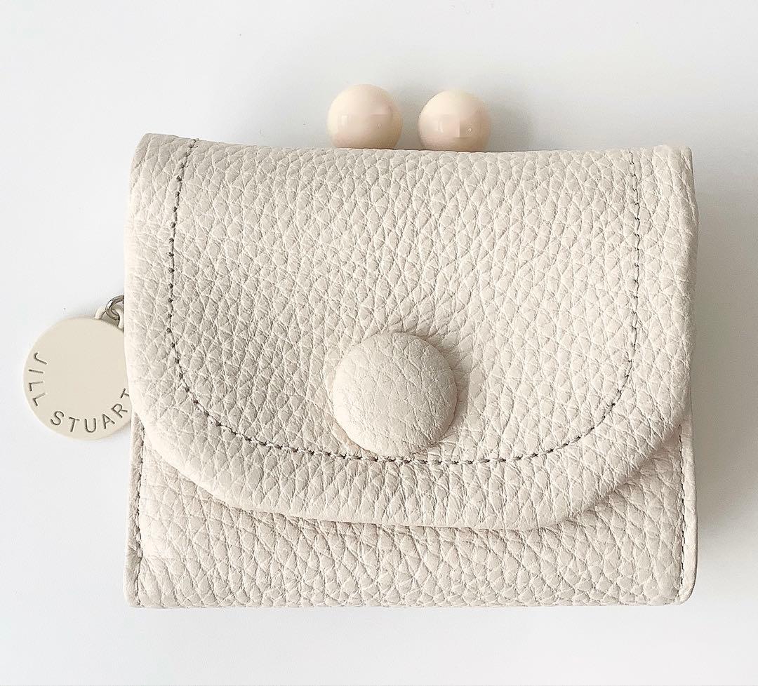 新品★ジルスチュアート★ルナティ がま口３つ折り財布ミニ財布★アイボリーホワイト