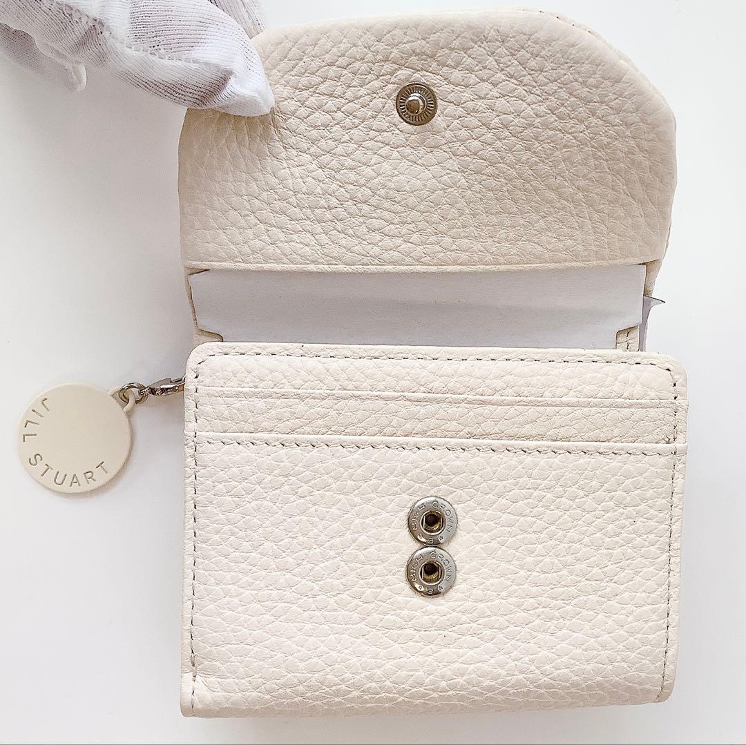 新品★ジルスチュアート★ルナティ がま口３つ折り財布ミニ財布★アイボリーホワイト