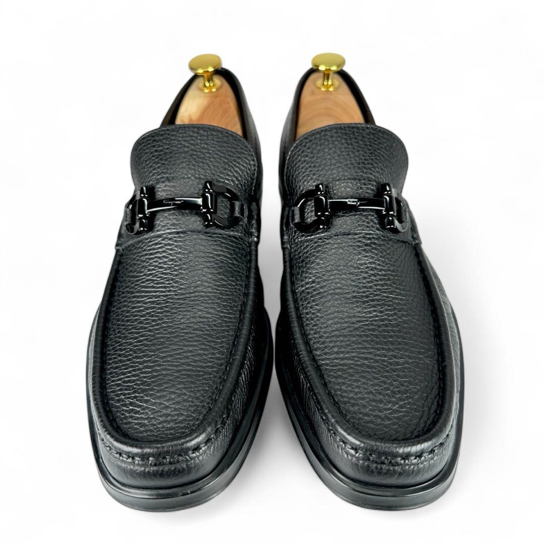 ☘️極美品 サルヴァトーレフェラガモ モカシン ガンチーニ シボ革 ローファー ☘️