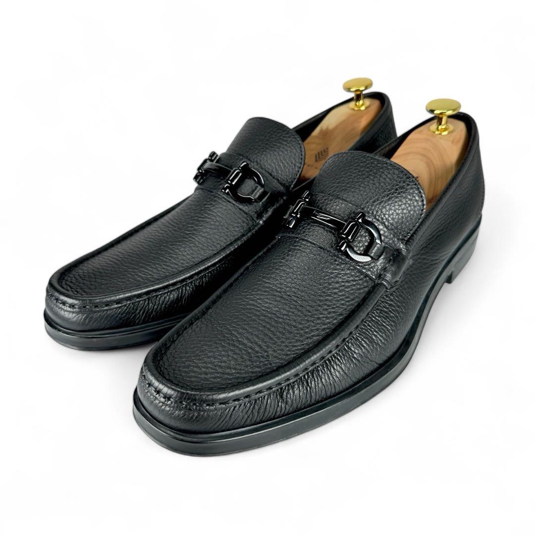 ☘️極美品 サルヴァトーレフェラガモ モカシン ガンチーニ シボ革 ローファー ☘️