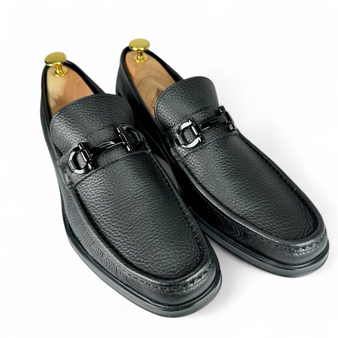 ☘️極美品 サルヴァトーレフェラガモ モカシン ガンチーニ シボ革 ローファー ☘️