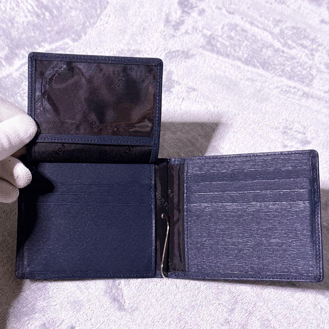 【未使用級】ポーター カレント マネークリップ 財布 レザー ネイビー メンズ