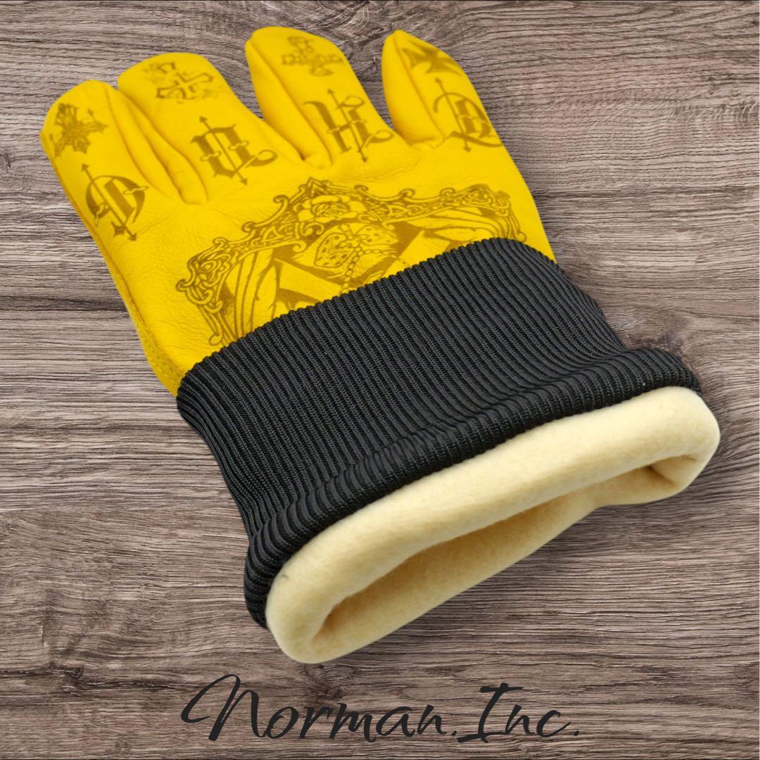 牛革　冬用　保温綿　裏起毛　レザー グローブ　バイク　手袋　ツーリング　Mサイズ