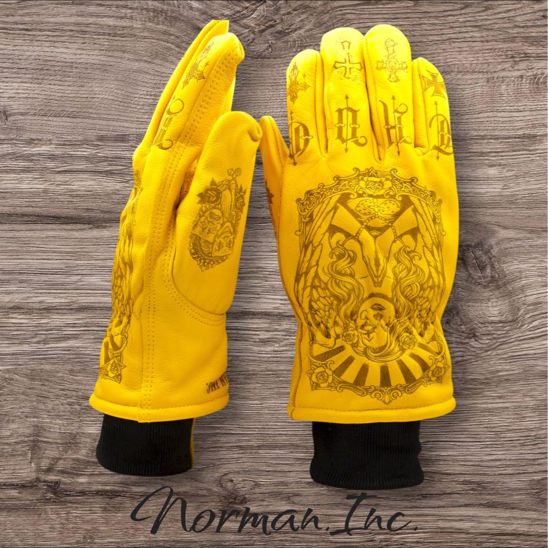 牛革　冬用　保温綿　裏起毛　レザー グローブ　バイク　手袋　ツーリング　Mサイズ