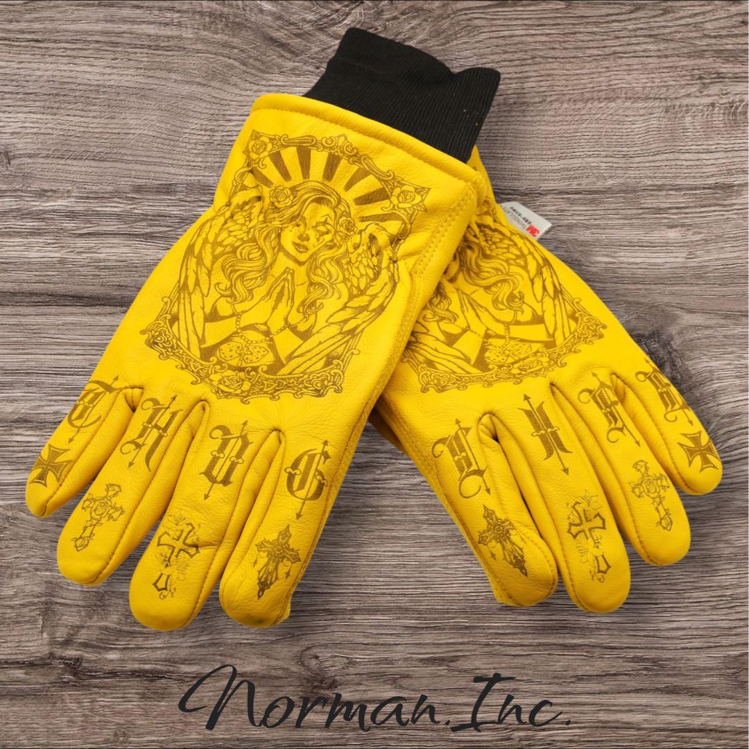 牛革　冬用　保温綿　裏起毛　レザー グローブ　バイク　手袋　ツーリング　Mサイズ