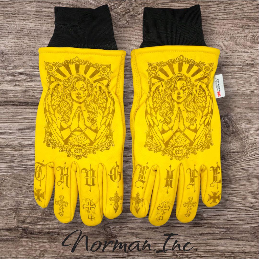 牛革　冬用　保温綿　裏起毛　レザー グローブ　バイク　手袋　ツーリング　Mサイズ