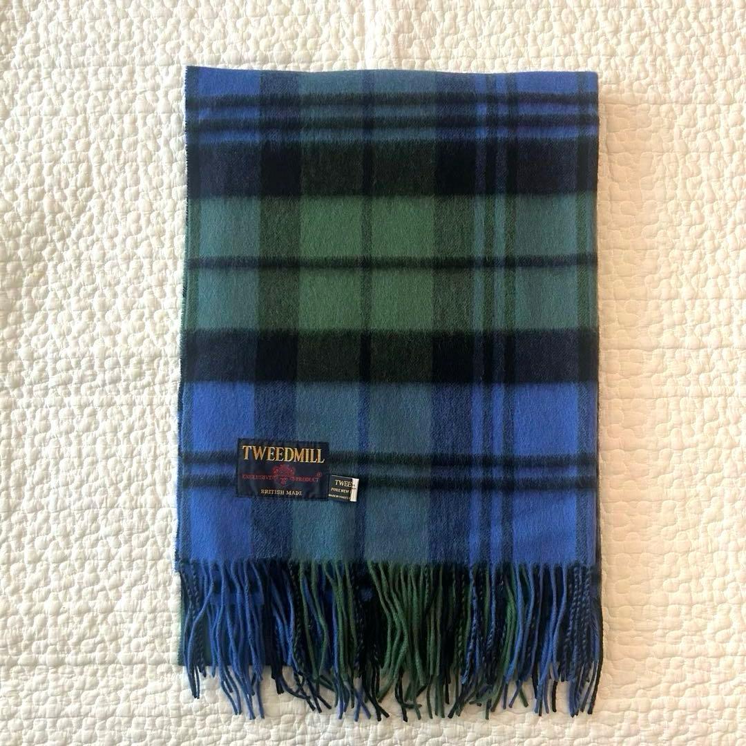 TWEED MILL ツイードミル　ストール　BLU/GRN