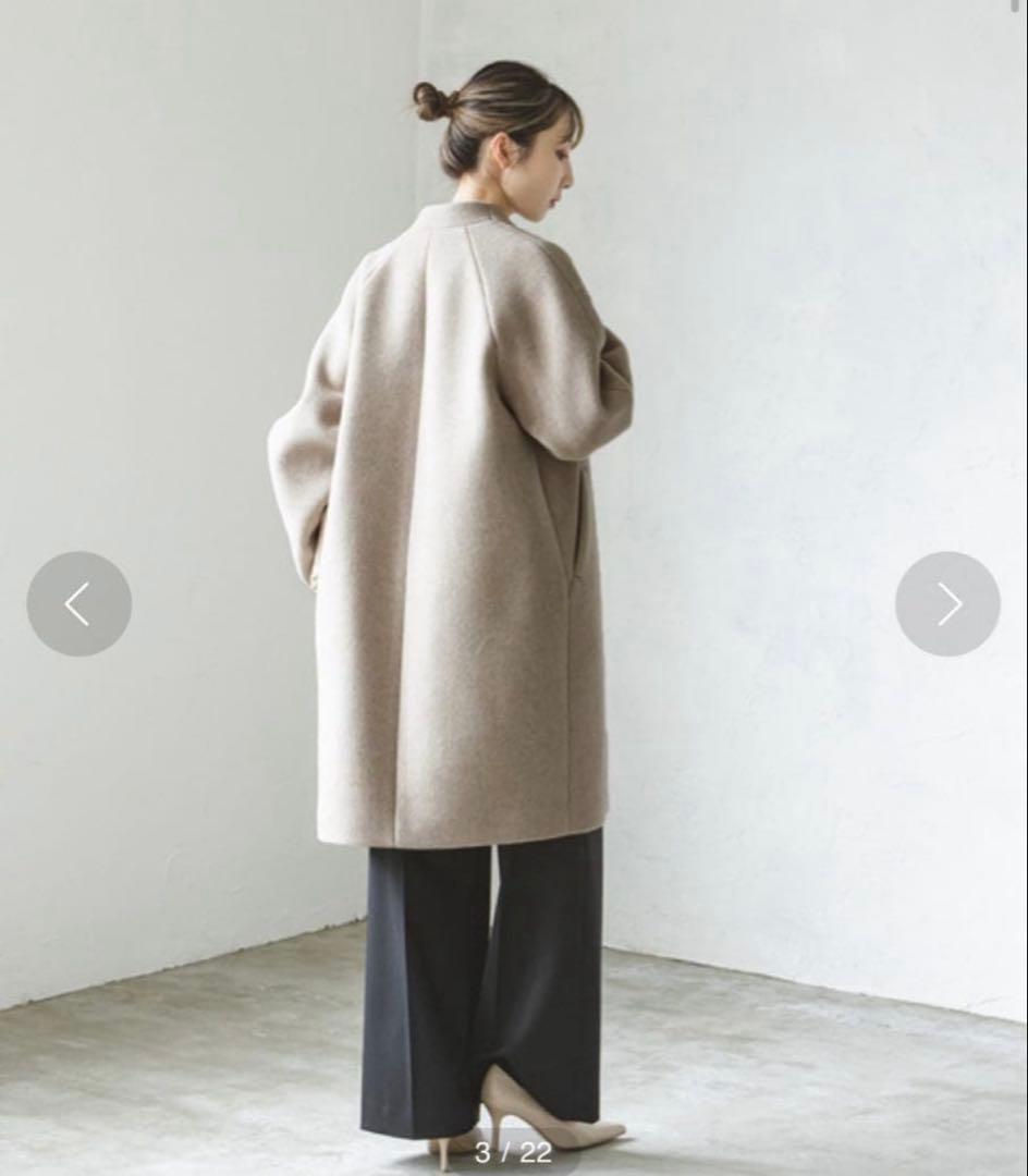 【美品】ノーブルnoble MTRウールカシミヤミニマルVコート(38)