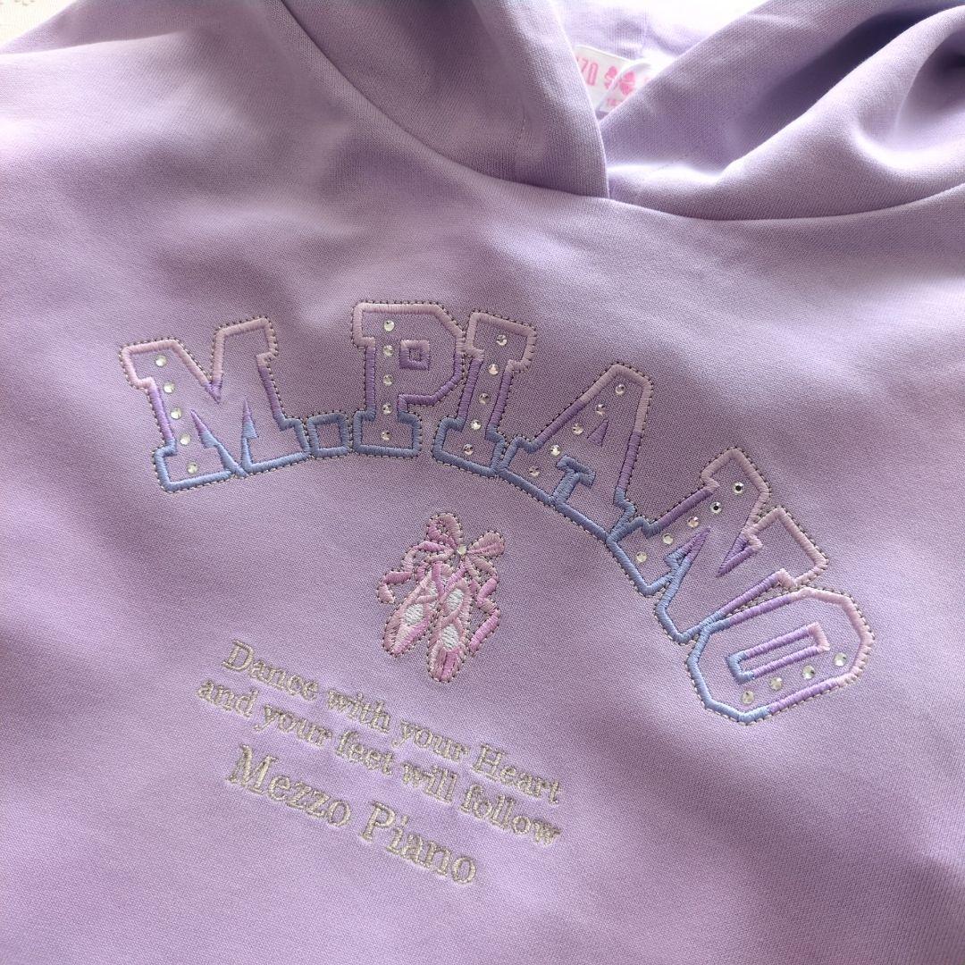 新品 mezzo piano 短丈パーカ＆半袖T ウエストロゴ プリーツスカパン